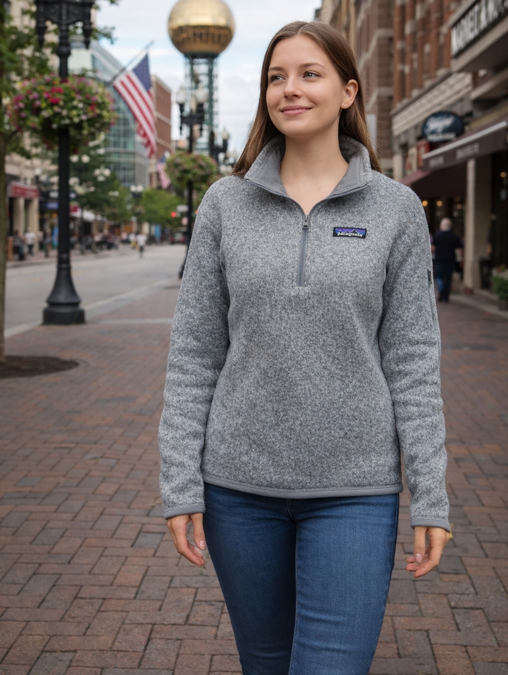 Patagonia Better Sweater 1/4 Zip Fleece Gray XS Pullover Logo Lightweight Jacket